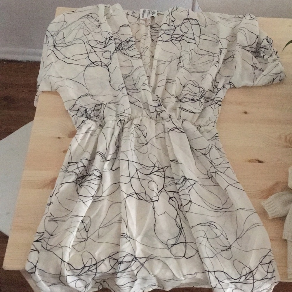 Black and white wrap dress